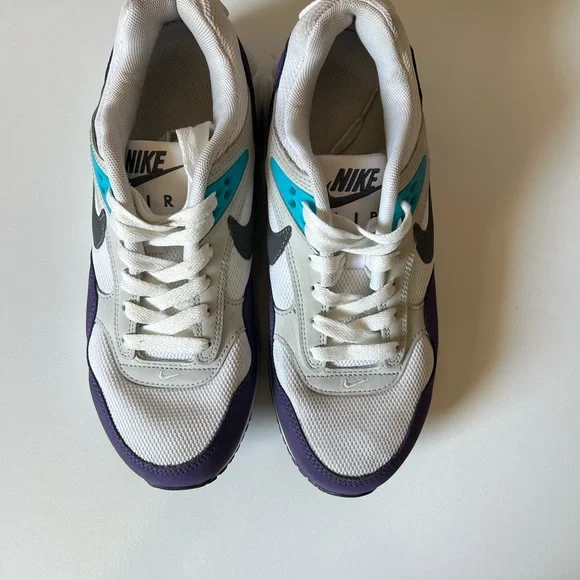 Nike White Purple Teal Retro Air Max Sneakers - Picture 2 of 8